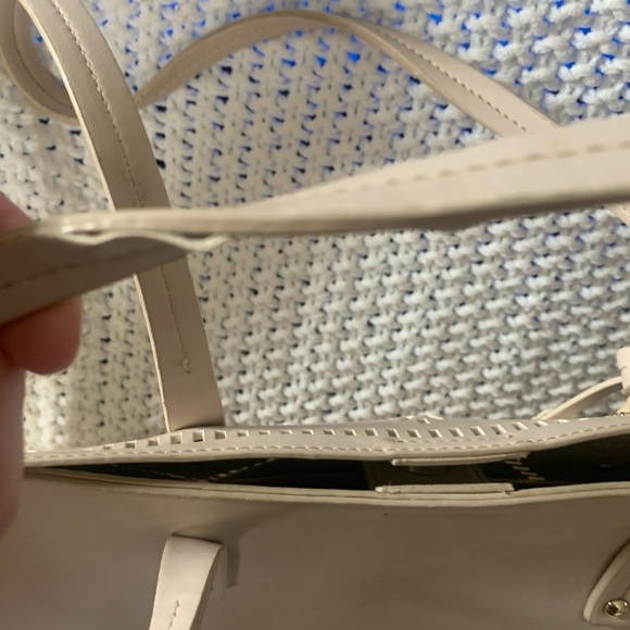 WITH 212 Women’s Cream/Beige Tote or Laptop Bag w/Diamond Pattern Perforation - Picture 12 of 14